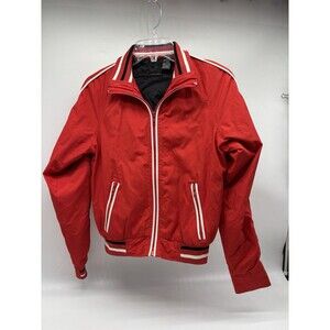Buffalo by David Bitton Red Jacket Bomber Varsity Racing Style Women's Small Pet